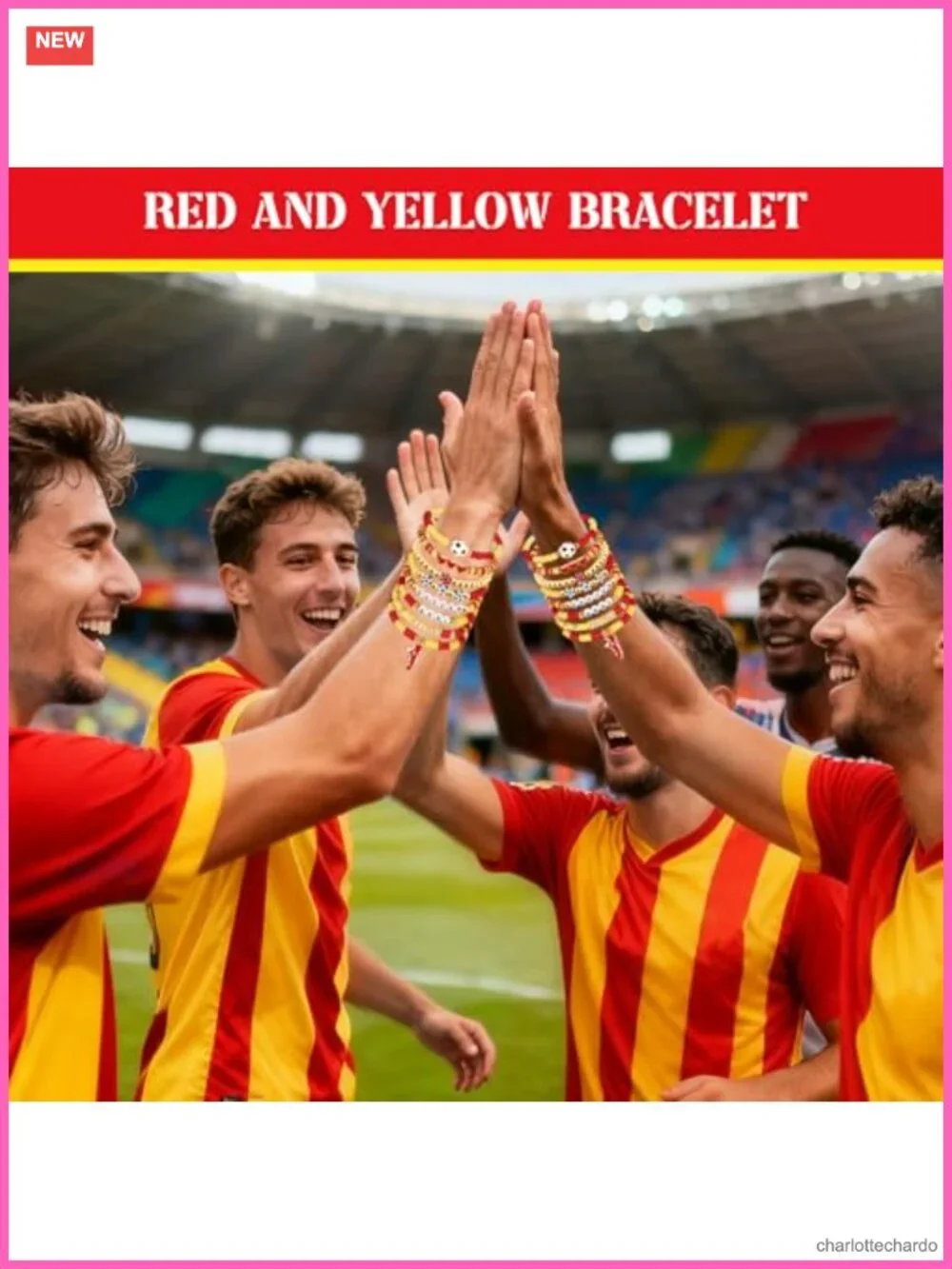 8Pc Soccer Clay Beaded Bracelet Set Stackable Goal Charm Stretch Jewelry